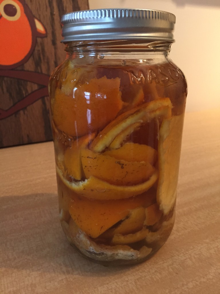 Vinegar and orange peels